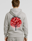 Blossom Heavy Gray Oversized Zipper Hoodie