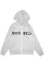 Blossom Heavy Gray Oversized Zipper Hoodie
